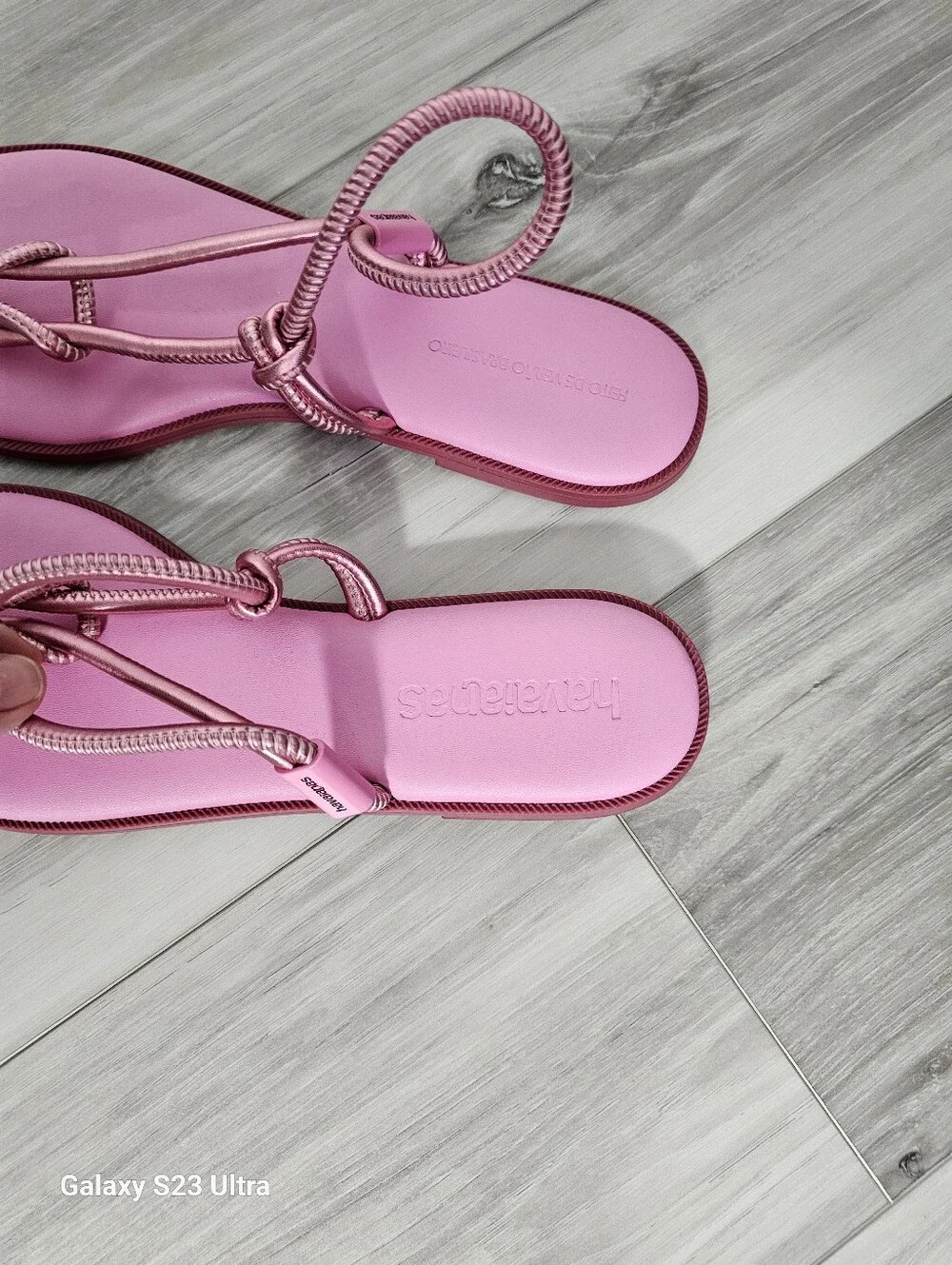 Havaianas Pink Braided Strap Flat Sandals Sz 11